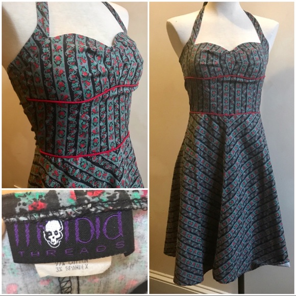 Morbid Threads Dresses & Skirts - Hot Topic Halter neck dress red /black